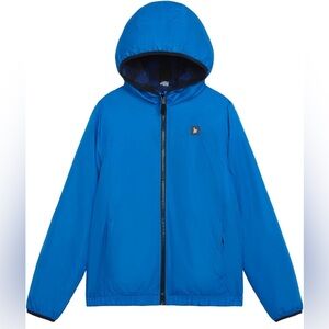 NWT LONDON FOG Boys Reversible Blue Hood Weather-Resistant Sherpa Jacket (L/7)